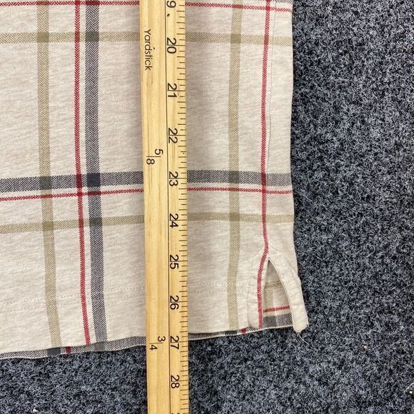 Nautica Polo Beige Short Sleeve Plaid Button Classic Shirt Mens Size Large - Picture 2 of 5